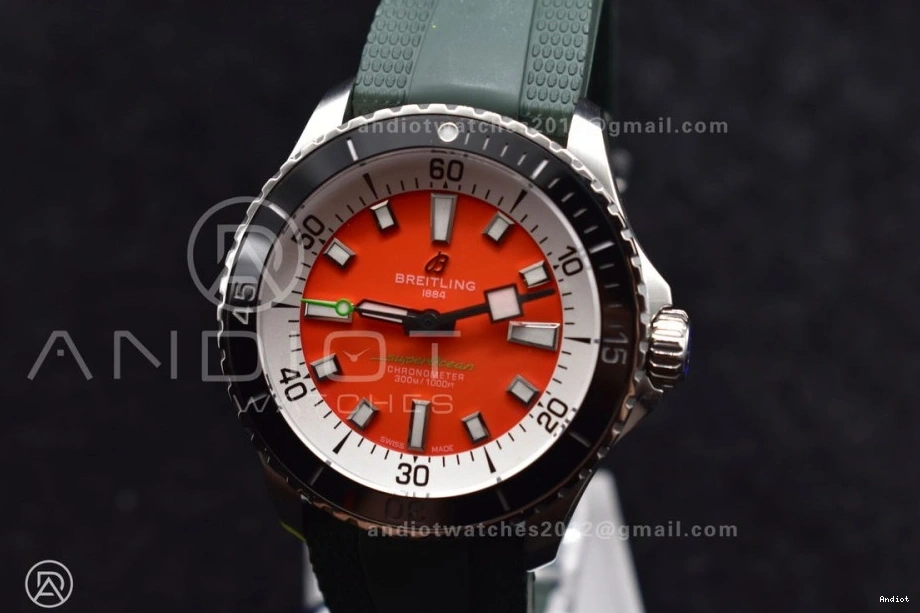 Rubber Strap Orange on Dial Edition Best SS BLSF 1:1 Automatic Green SuperOcean 42 A2824 0507